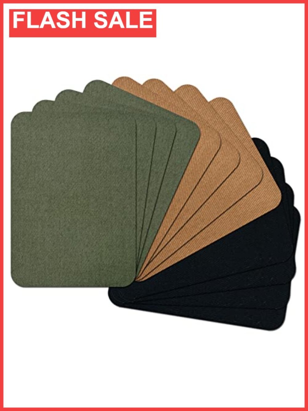 12 Cotton Iron-On Fabric Repair Patches 3x4.25" Strong Adhesive for Clothing